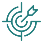 Bullseye symbol with arrow outline.
