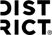 A stylized text logo reading 'DISTRICT'.