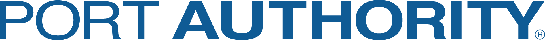 Partial view of bold blue letters on a white background.